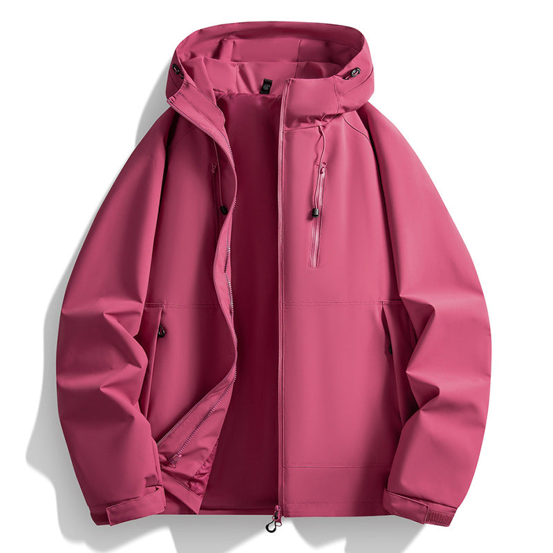 Men's softshell jacket with hood, windproof outer layer, adjustable hem & zippered pockets Chichicherry