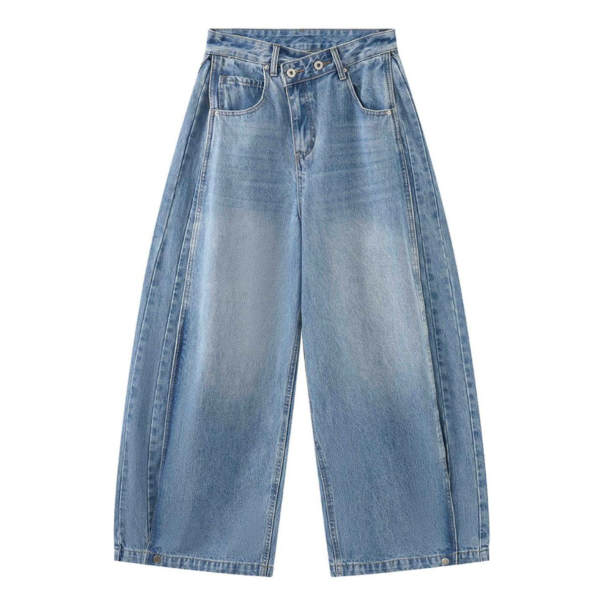 Women's Wide Leg Jeans with High Waist, Deep Crotch and Wide Leg Chichicherry
