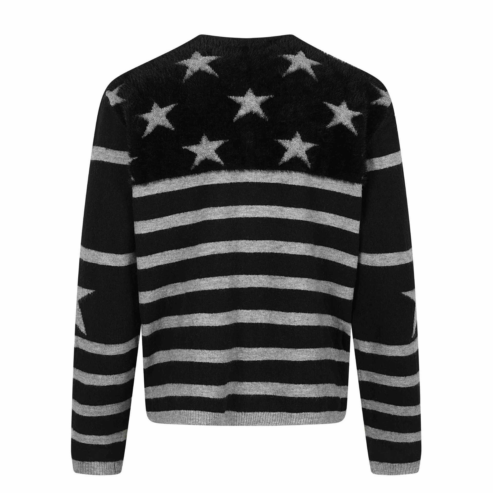 Unisex Striped Button Cardigan in Relaxed Fit with Insert Pockets Chichicherry