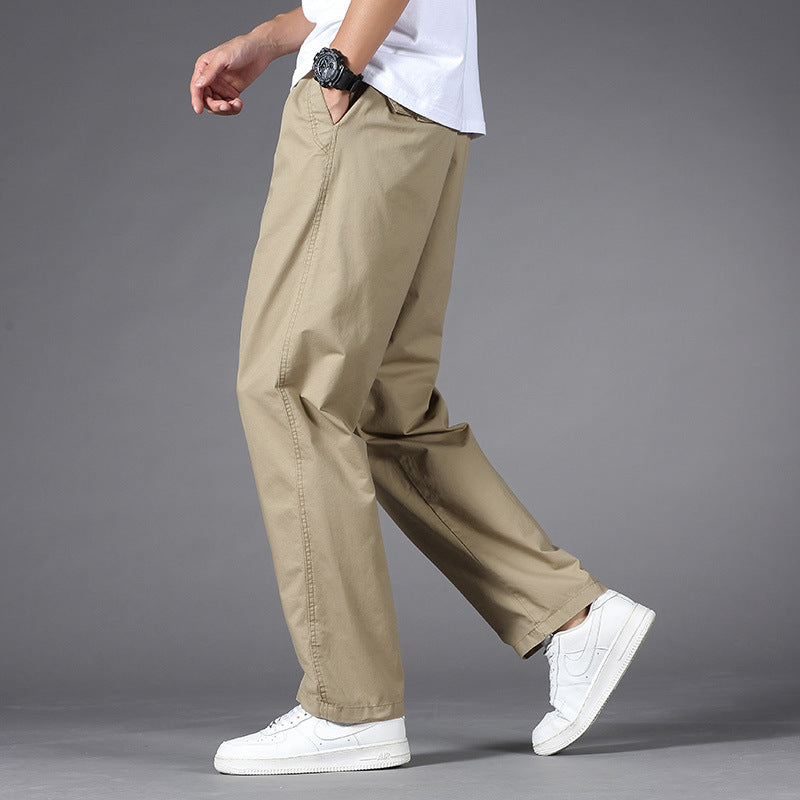Men's Casual Relaxed-Fit Chino Pants made of Cotton Blend with Elastic Waistband Chichicherry