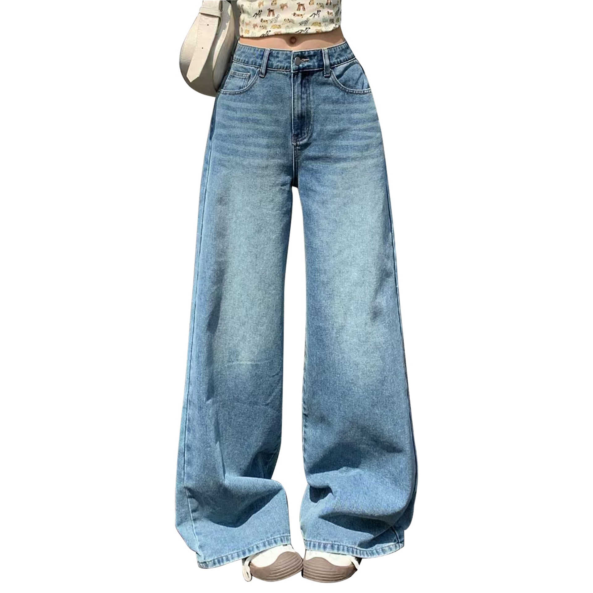 Women Extra Wide High-Waist Palazzo Jeans made of Denim Chichicherry
