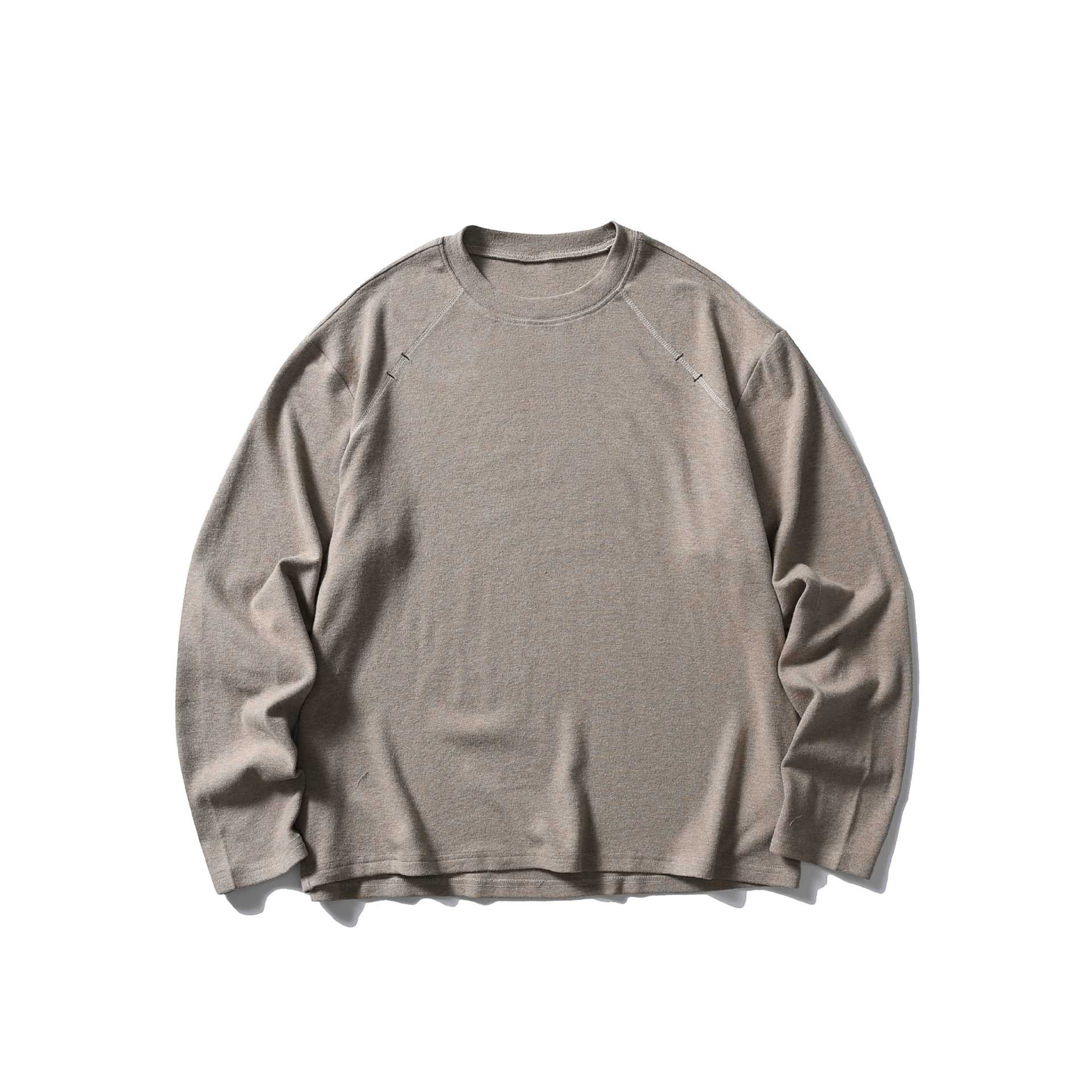 Unisex Oversize Round Neck Sweatshirt with Raglan Seams and Fine Waffle Texture Chichicherry