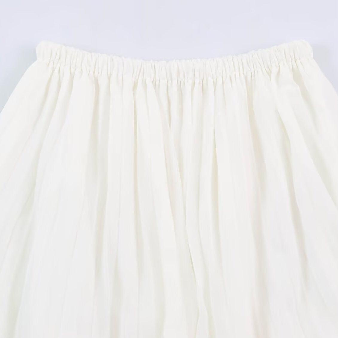 Women's Pleated Maxi Skirt made of Chiffon with Elastic Waistband Chichicherry
