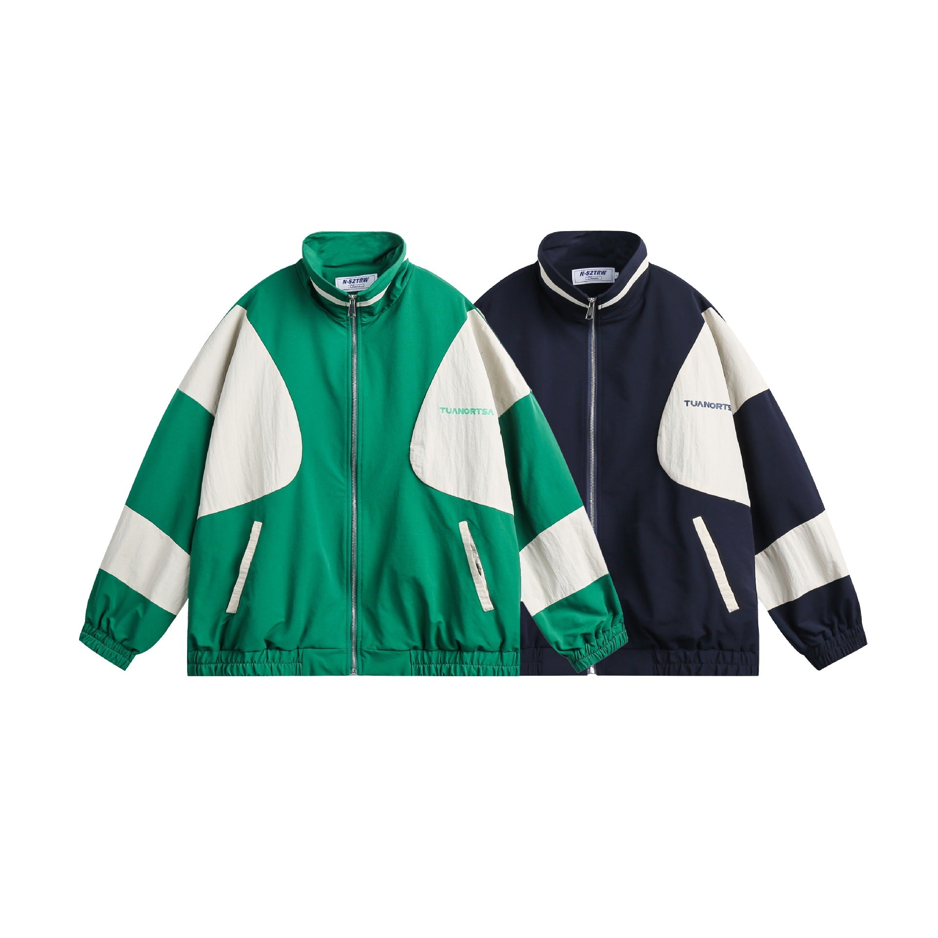 Unisex Boxy-Colorblock-Training Jacket with high stand-up collar Chichicherry