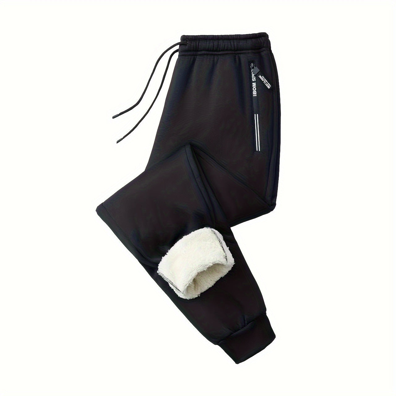 Men's Tapered Performance Jogging Pants with Elastic Waistband, Zipper Pockets & Ribbed Cuffs Chichicherry