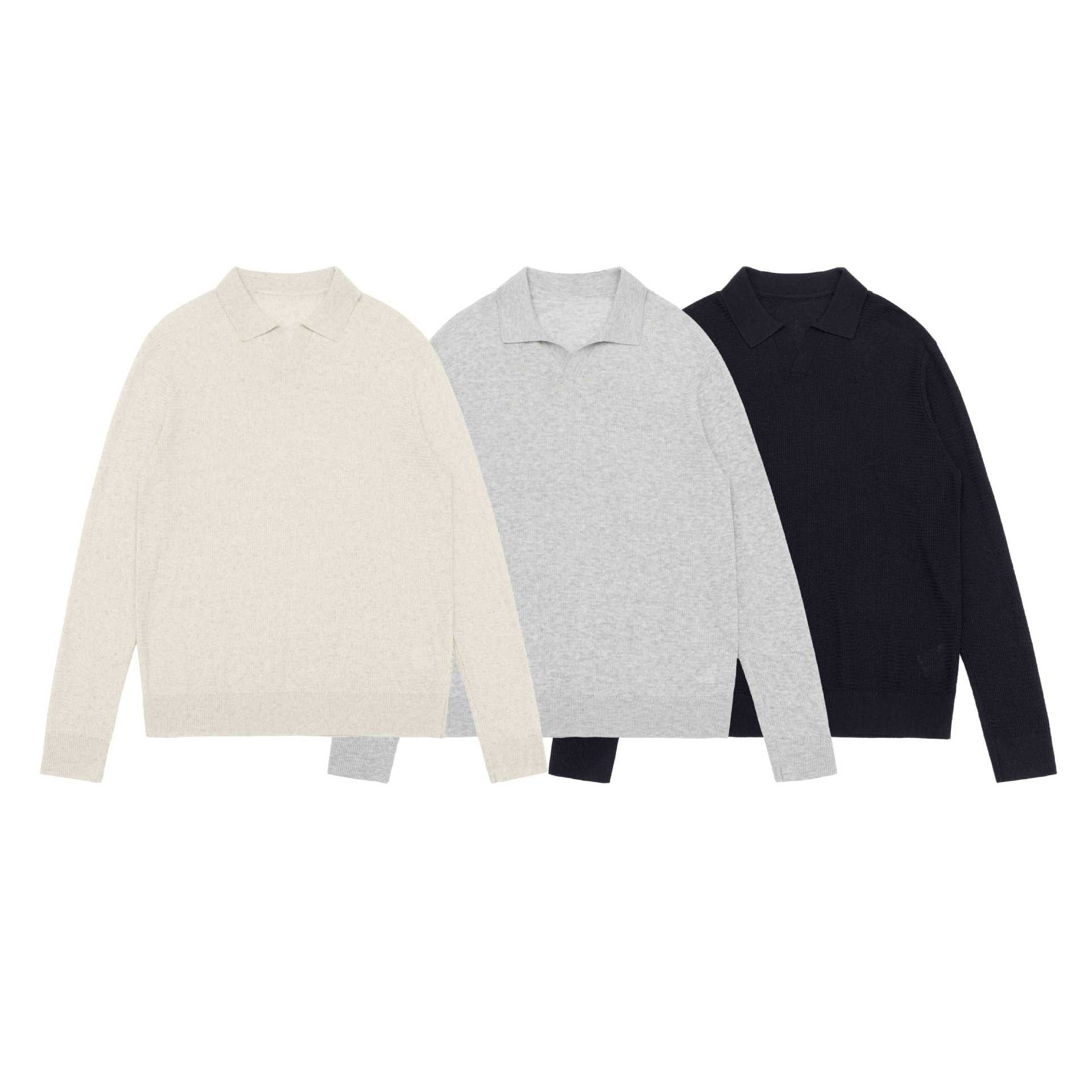 Unisex fine knit polo sweater with turtleneck and ribbed hem Chichicherry