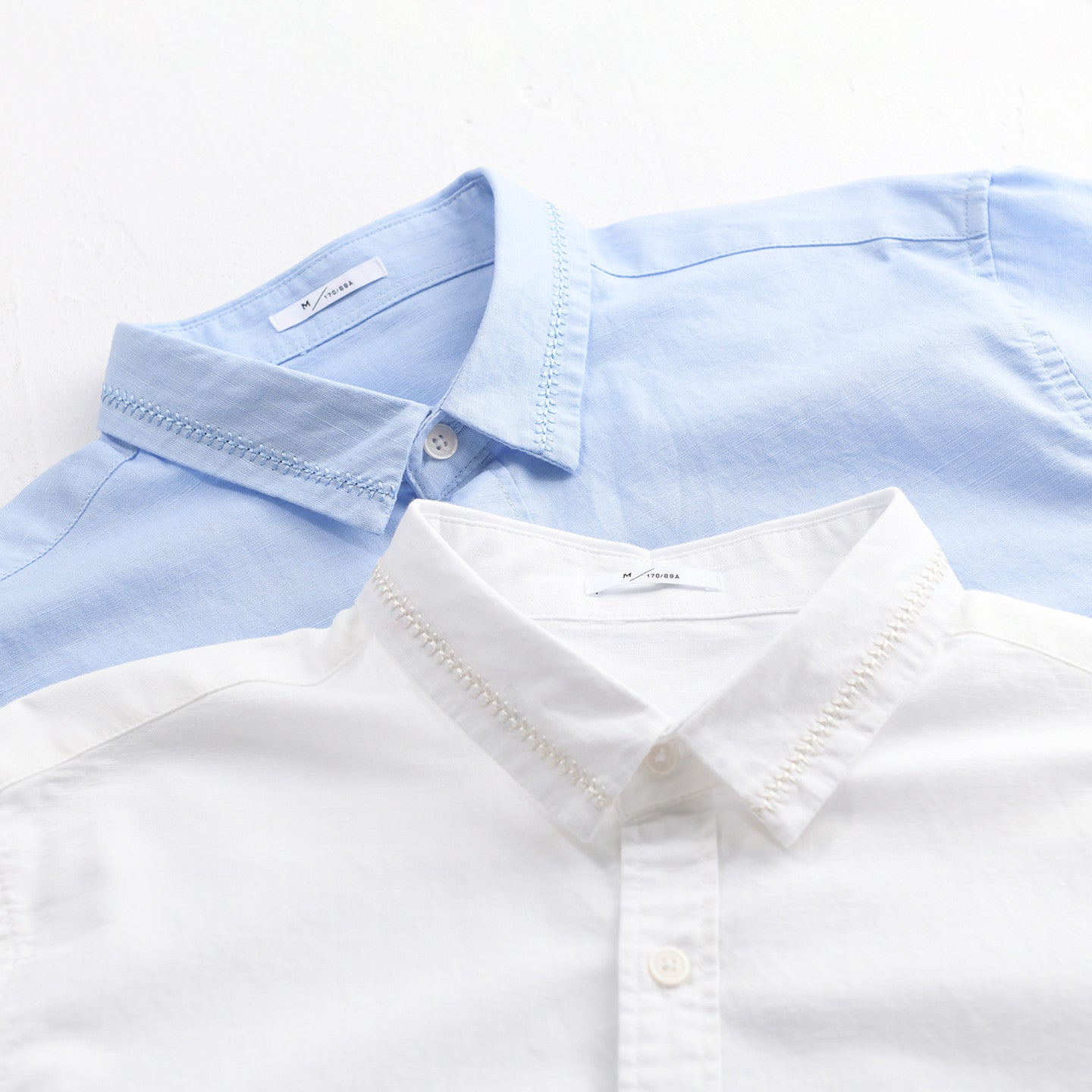Men's Lightweight Cotton Shirt with Layered Look and Kent Collar Chichicherry