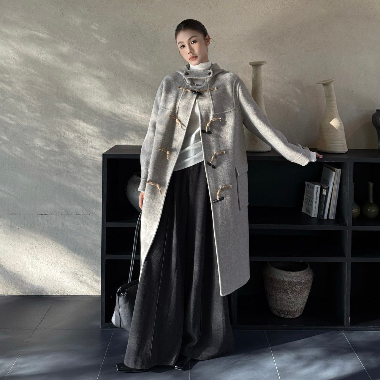Women's wool duffle coat with toggle closures and oversized fit Chichicherry