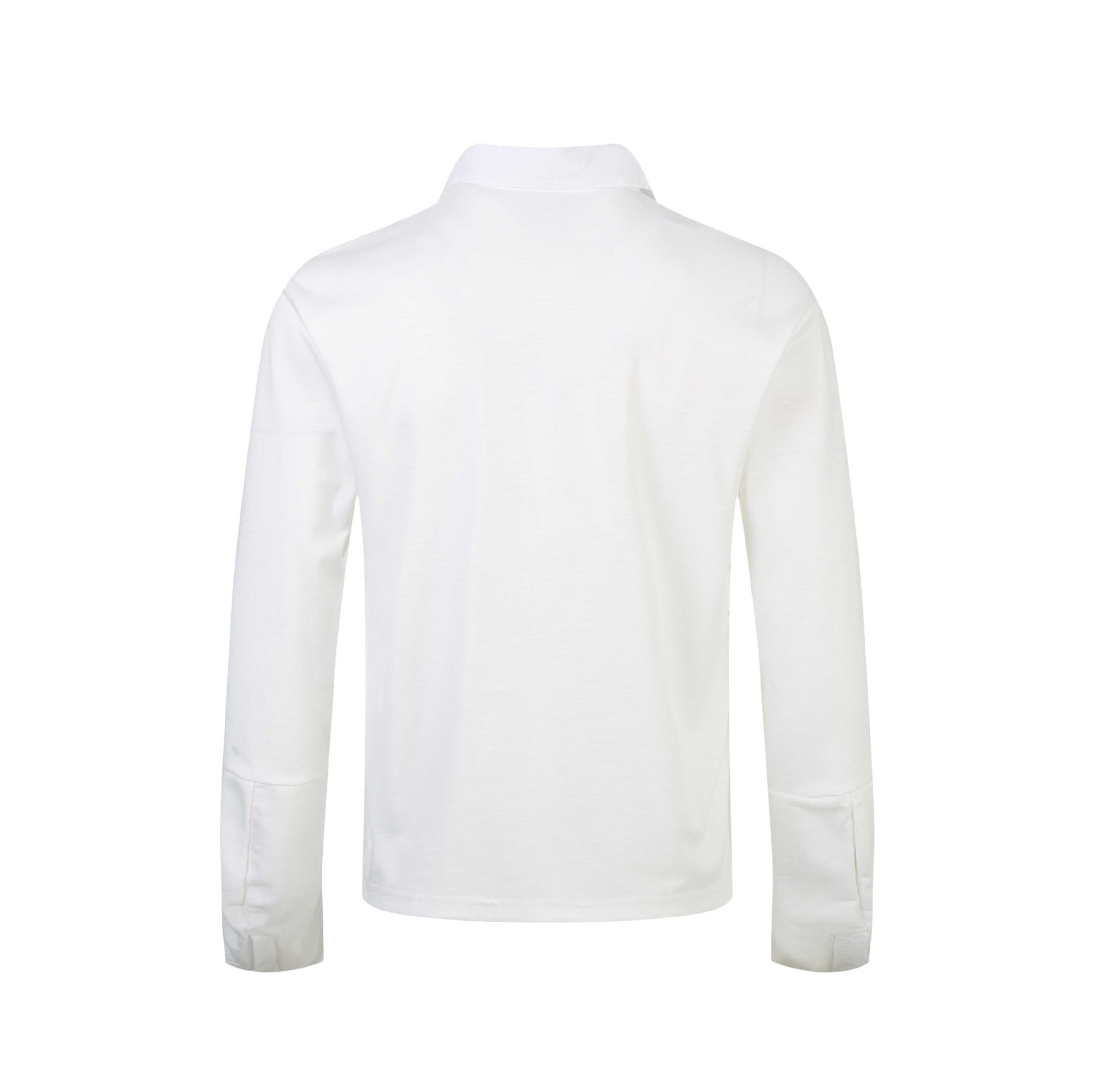 Women's Polo Shirt-Long Sleeve Shirt with Shirt Collar, Text Print and Rhinestone Application Chichicherry