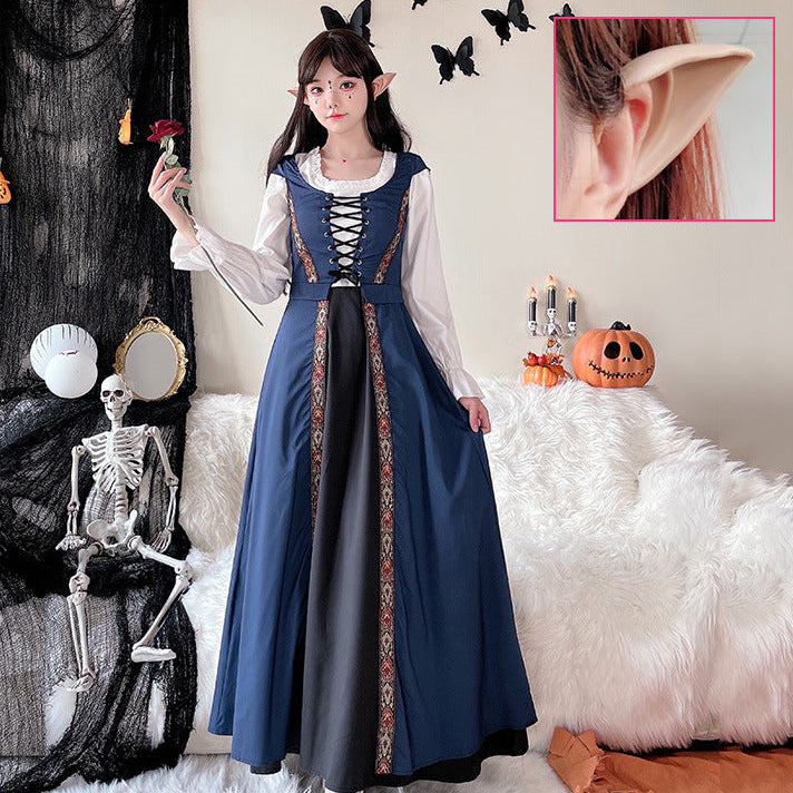 Ladies Enchanting Costume Dress with Elegant Lacing and Romantic Details Chichicherry