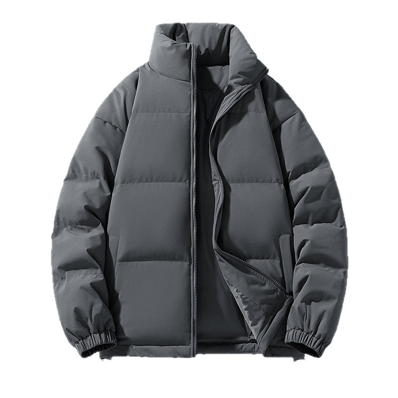 Men's Padded Puffer Jacket with High Stand Collar, Windproof Outer Layer and Adjustable Drawstring Hem Chichicherry