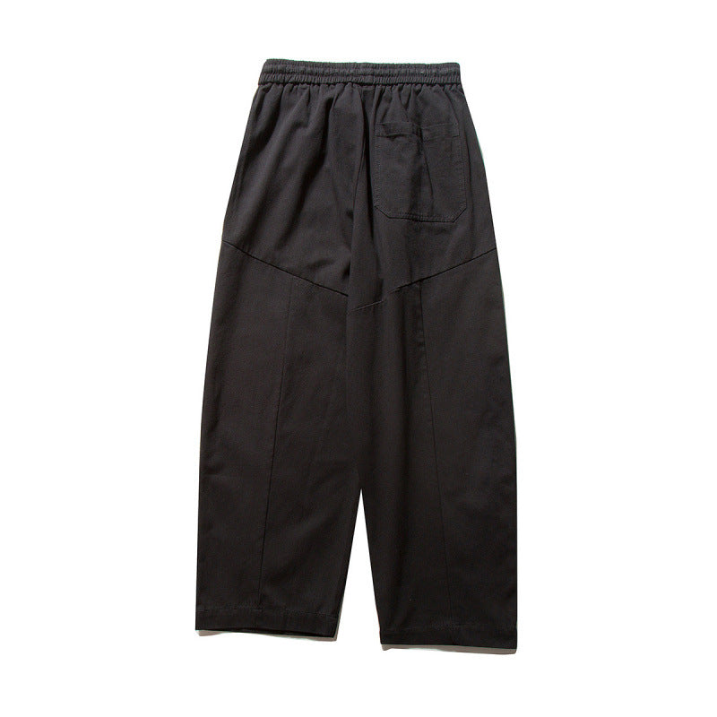 Unisex Wide Culotte Pants with Elastic Waistband and Drawstring Chichicherry