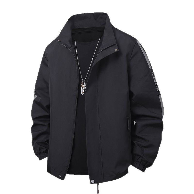 Men's minimalist technical leisure jacket with high collar, concealed zipper, and elastic cuffs Chichicherry