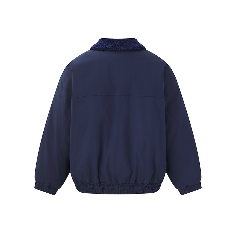 Men's Windproof Boxy Bomber in Workwear Style with Teddy Collar Chichicherry