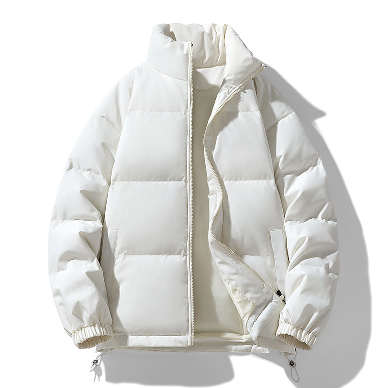 Men's Padded Puffer Jacket with High Stand Collar, Windproof Outer Layer and Adjustable Drawstring Hem Chichicherry