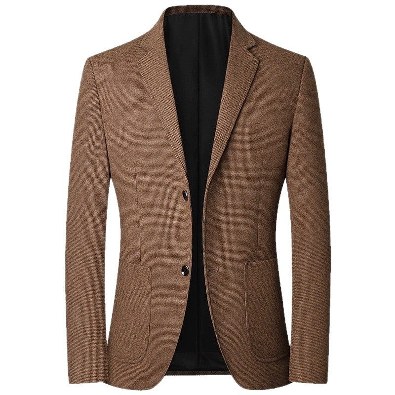 Men's Unstructured Casual Blazer made of Wool Blend with Patch Pockets Chichicherry
