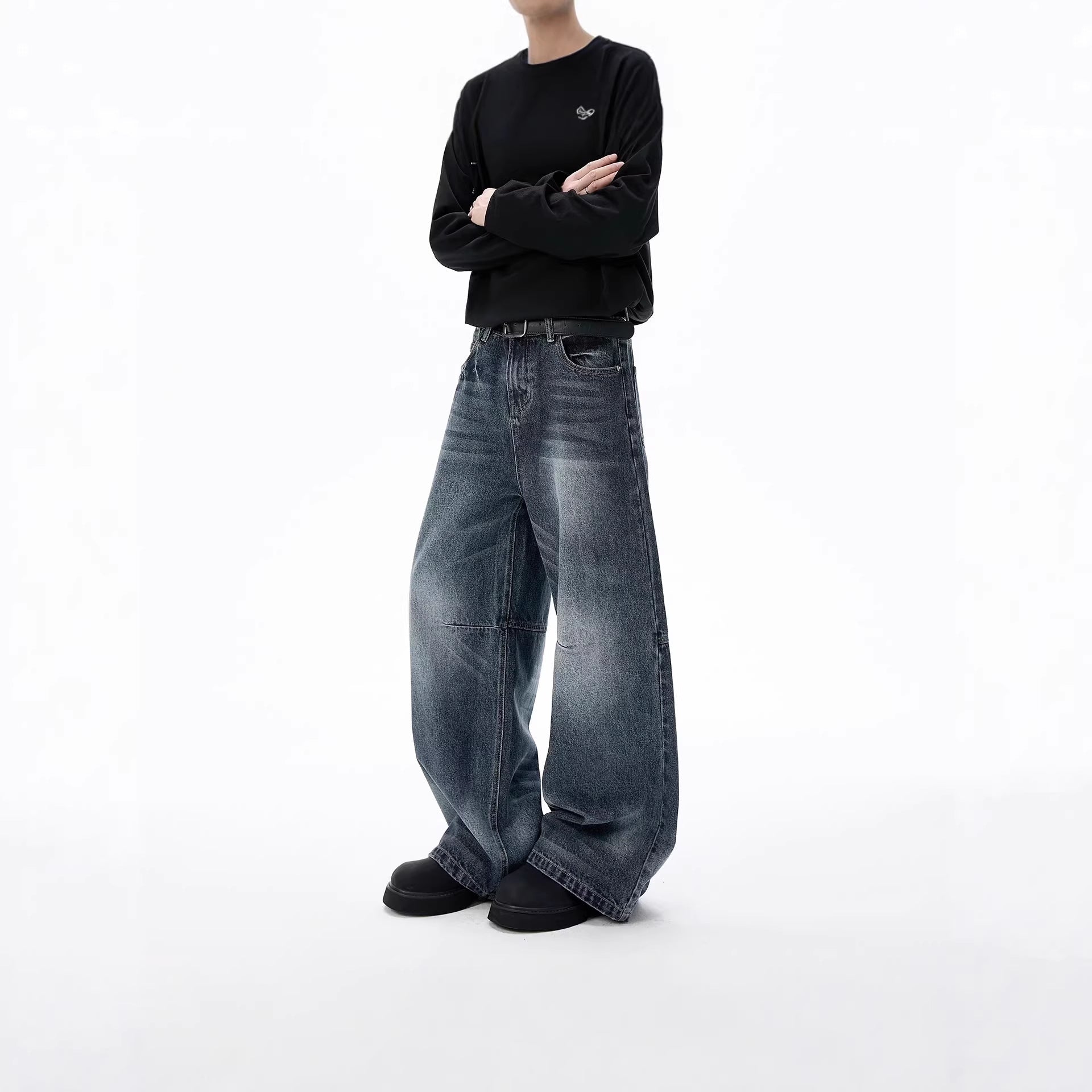 Unisex Trendy Wide Cut Jeans Chichicherry