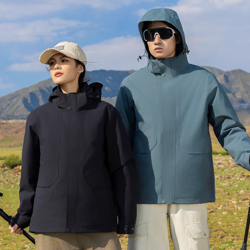 Men's Lightweight Waterproof Parka with Adjustable Hood and Concealed Zipper Chichicherry