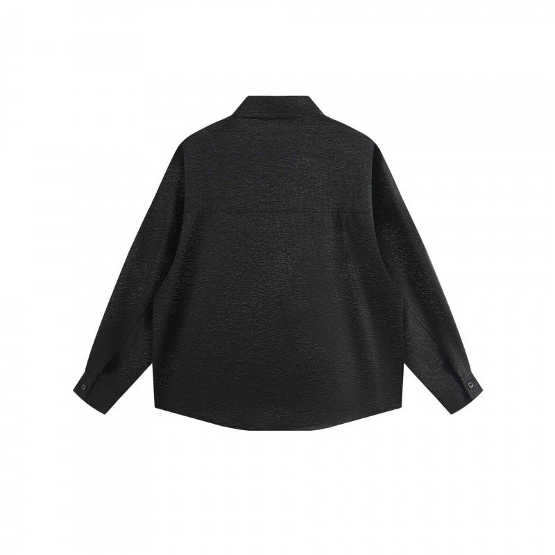 Women Oversized Textured Shirt with Concealed Button Placket and Boxy Silhouette Chichicherry