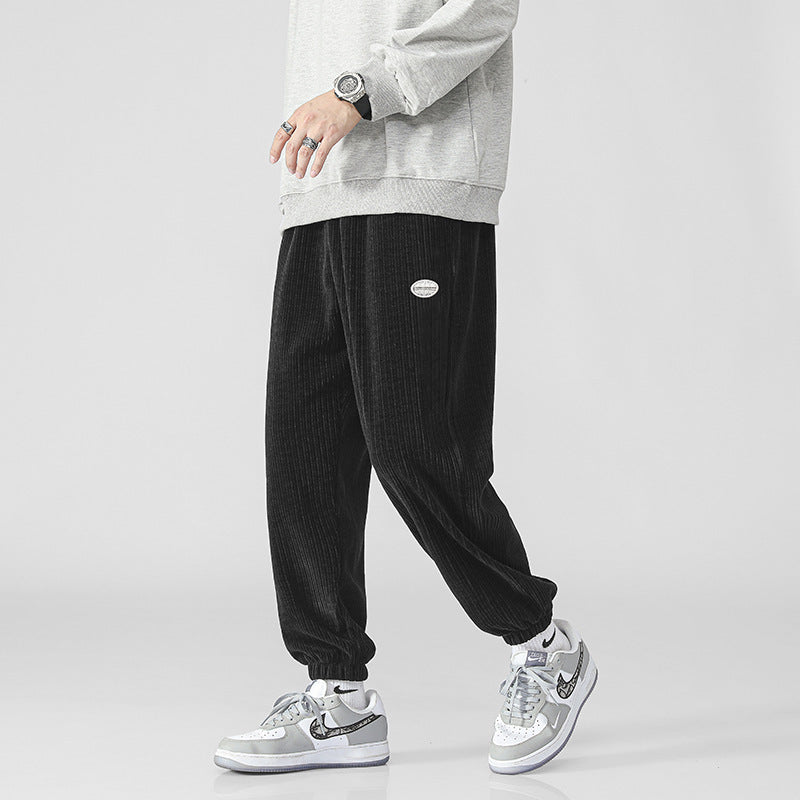 Men's cord jogger pants with wide rib structure, elastic waistband and cuffs Chichicherry
