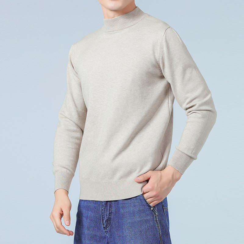 Men's Fine Mockneck Sweater made of high-quality fine knit with ribbed finishes Chichicherry