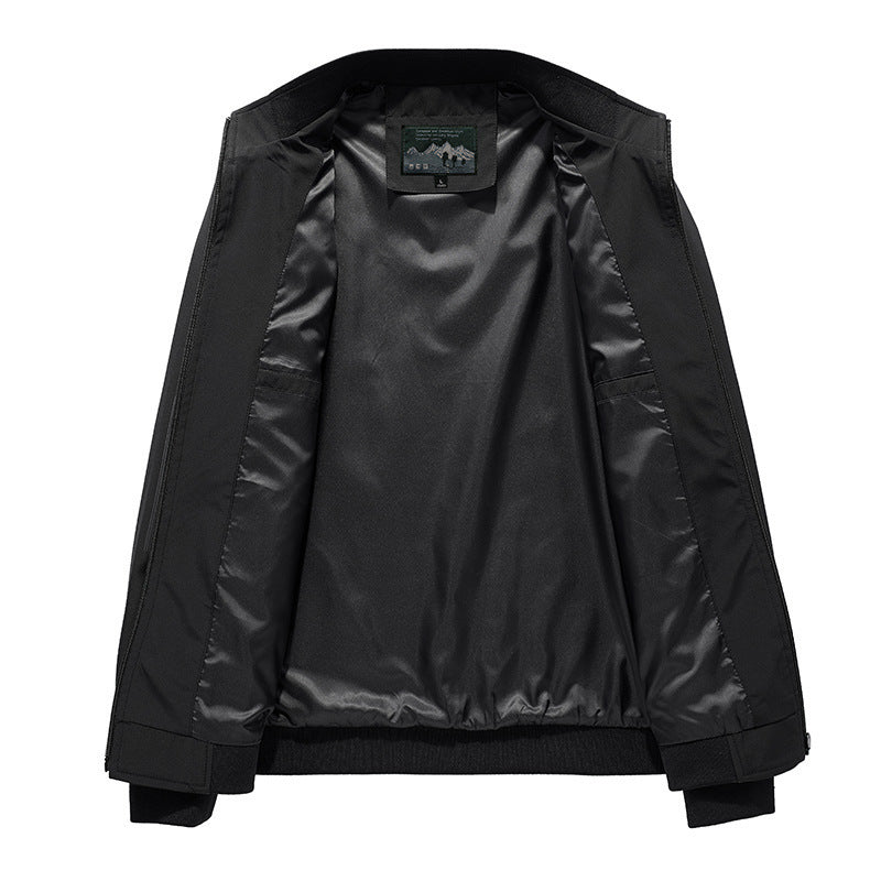 Men's Lightweight Softshell Bomber with Reflective Sleeve Details and High Standing Collar Chichicherry