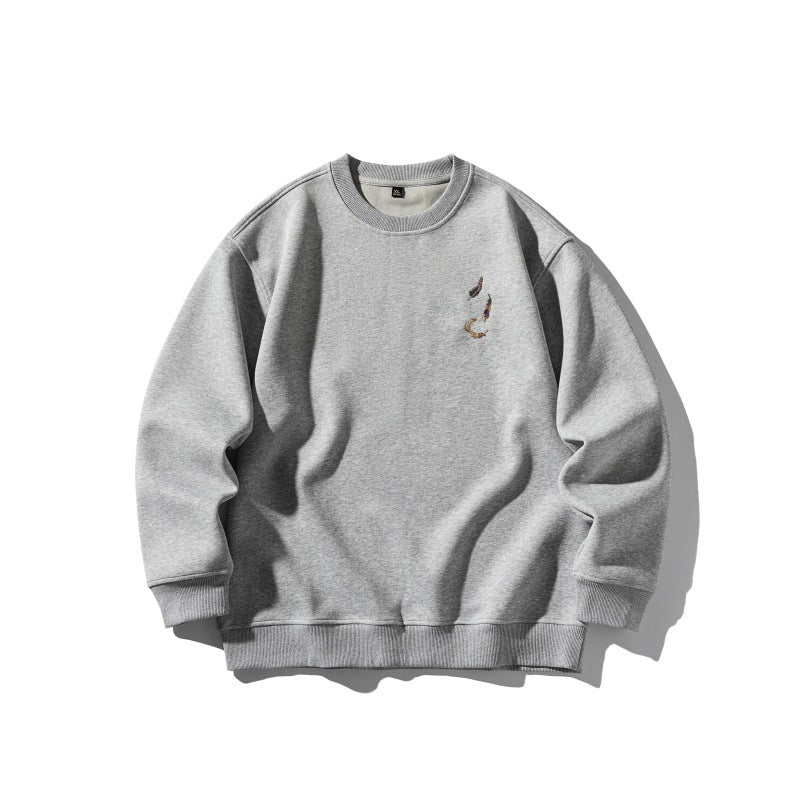 Unisex Oversize Sweatshirt with subtle Koi embroidery Chichicherry