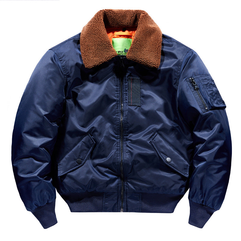 Men's pilot bomber jacket with teddy collar, water-repellent nylon shell and sleeve utility pocket Chichicherry