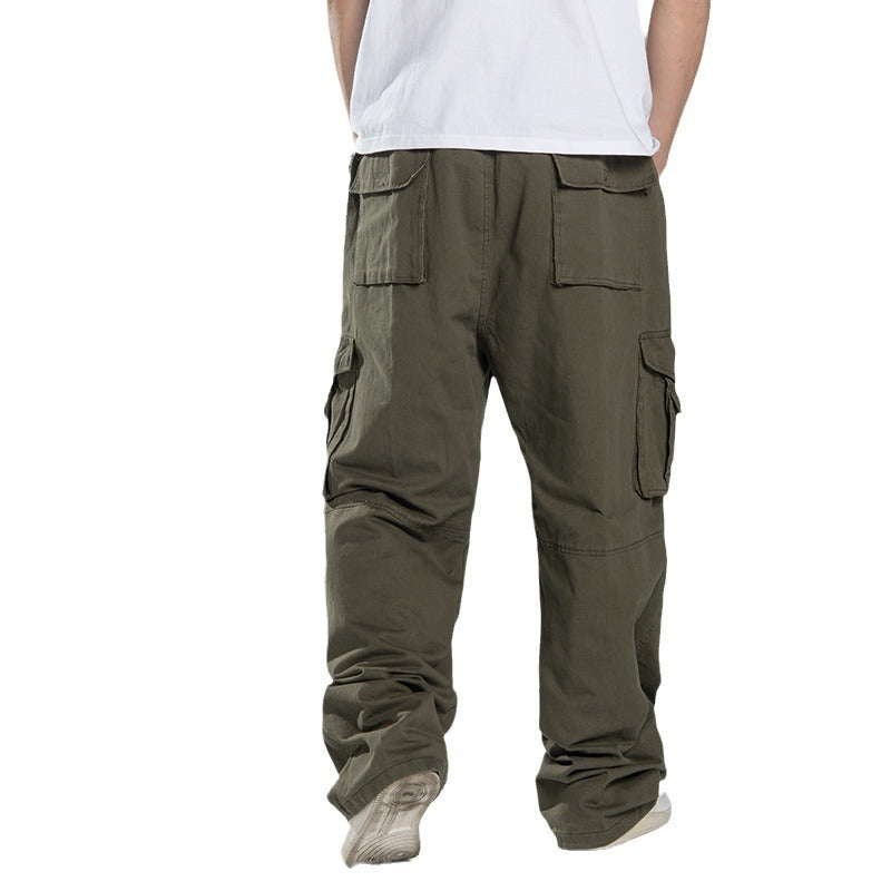 Men's Oversized Cargo Pants with Wide Leg, Multiple Pockets and Reinforced Seams Chichicherry