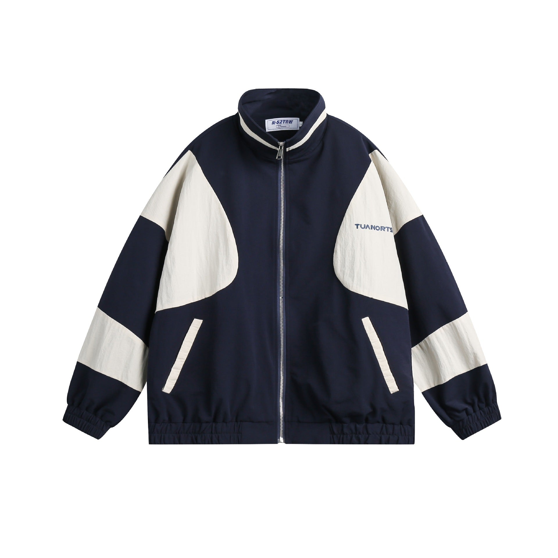 Unisex Boxy-Colorblock-Training Jacket with high stand-up collar Chichicherry