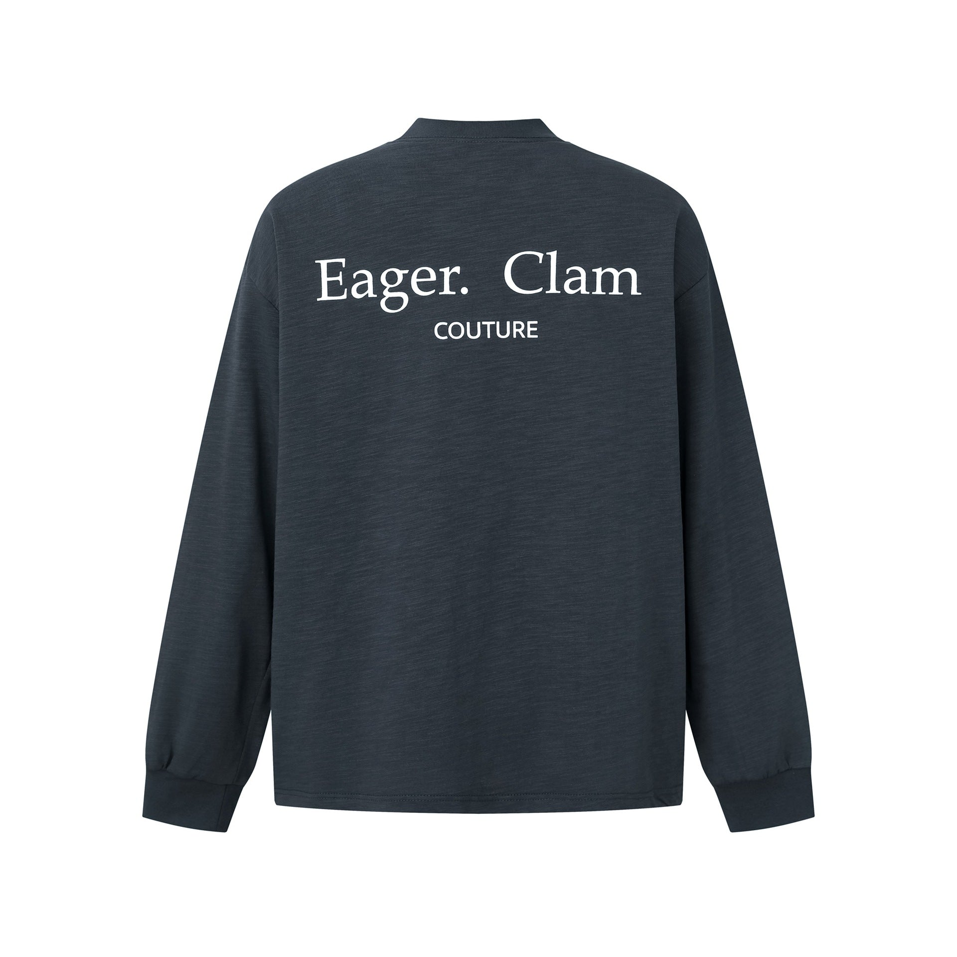 Unisex Oversize-Longsleeve Shirt made of Slub Cotton with a half-high Roll Collar Chichicherry