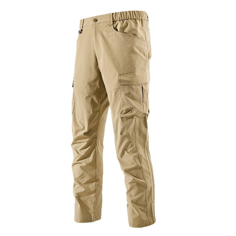 Men's Outdoor Cargo Pants with elastic waistband, pre-shaped knees, and multifunctional pockets Chichicherry