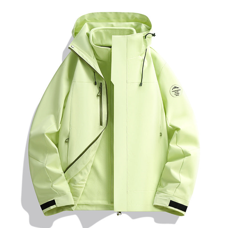 Unisex Water-Repellent Softshell Jacket with Fleece Lining and Adjustable Hood Chichicherry