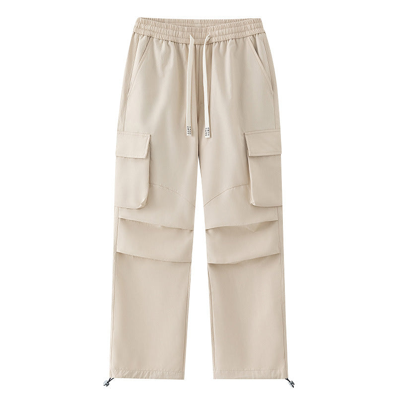 Men's cargo pants with elastic waistband, layered detail and zip hem Chichicherry