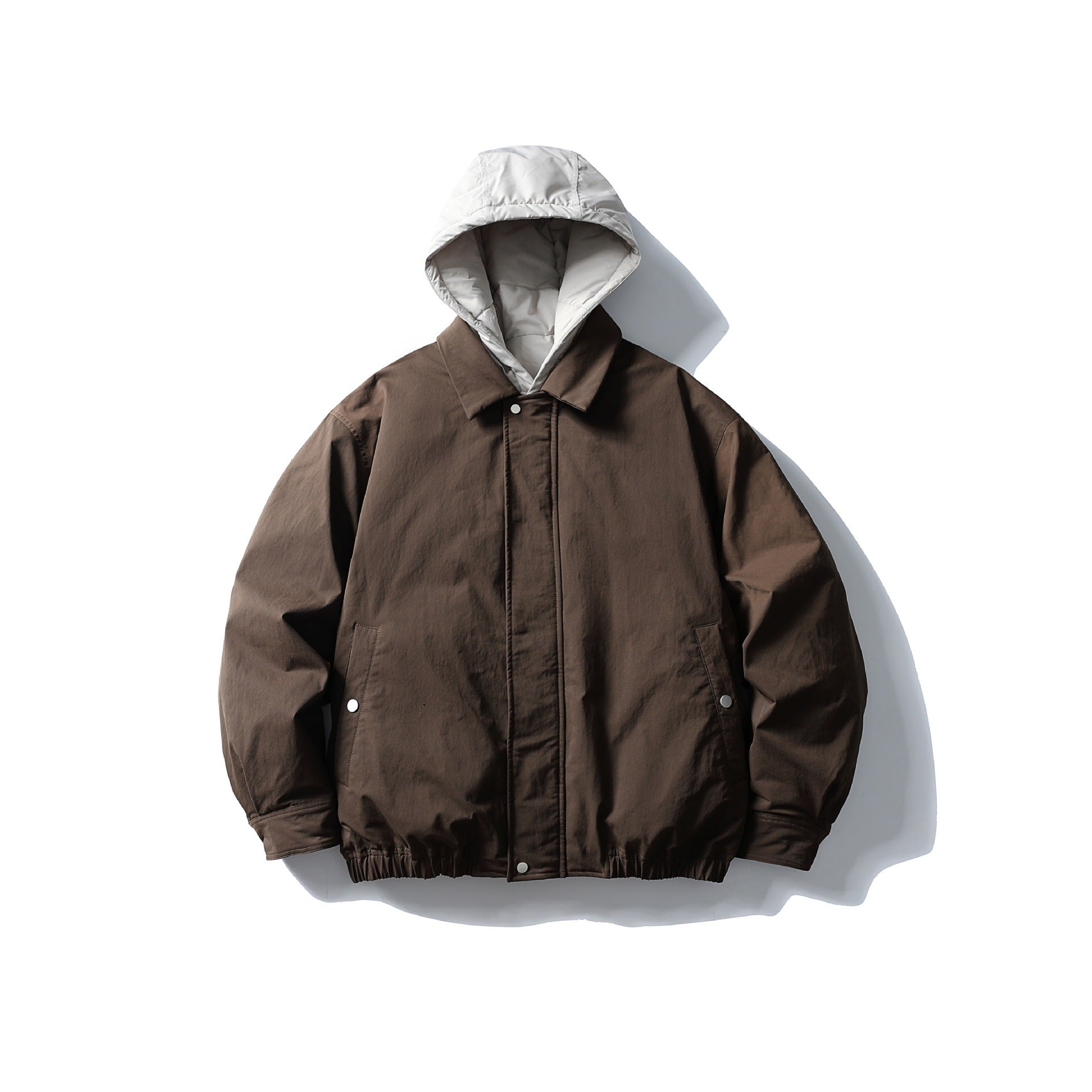 Men's padded transitional jacket with contrasting hood and elastic hem Chichicherry