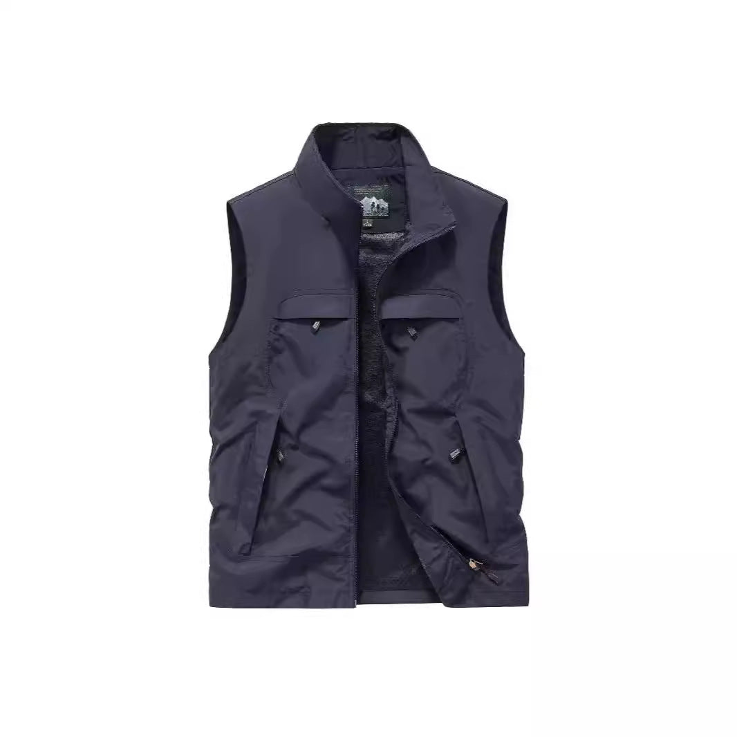 Men's Breathable Photographer Utility Vest with Mesh Lining and Multiple Pockets Chichicherry