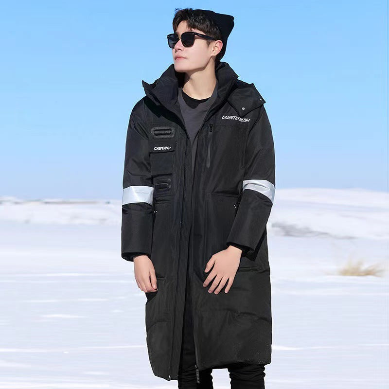 Men's warming waterproof winter parka with hood and reflective details Chichicherry