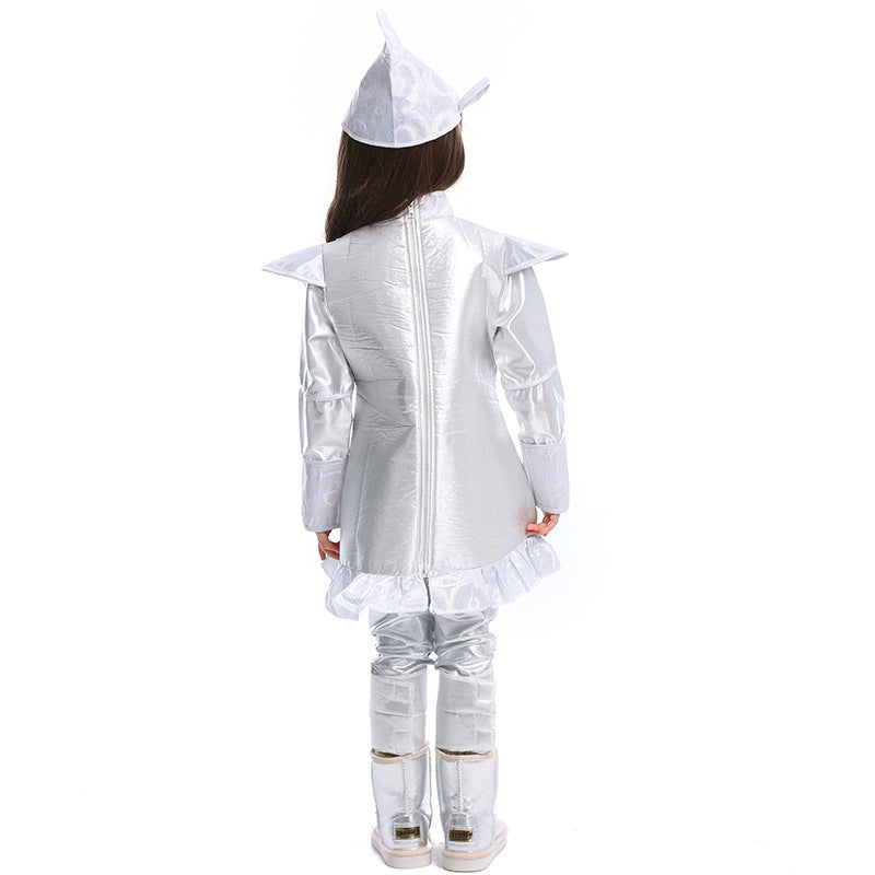 Girl costume as Silver Lumberjack with detailed accessories Chichicherry