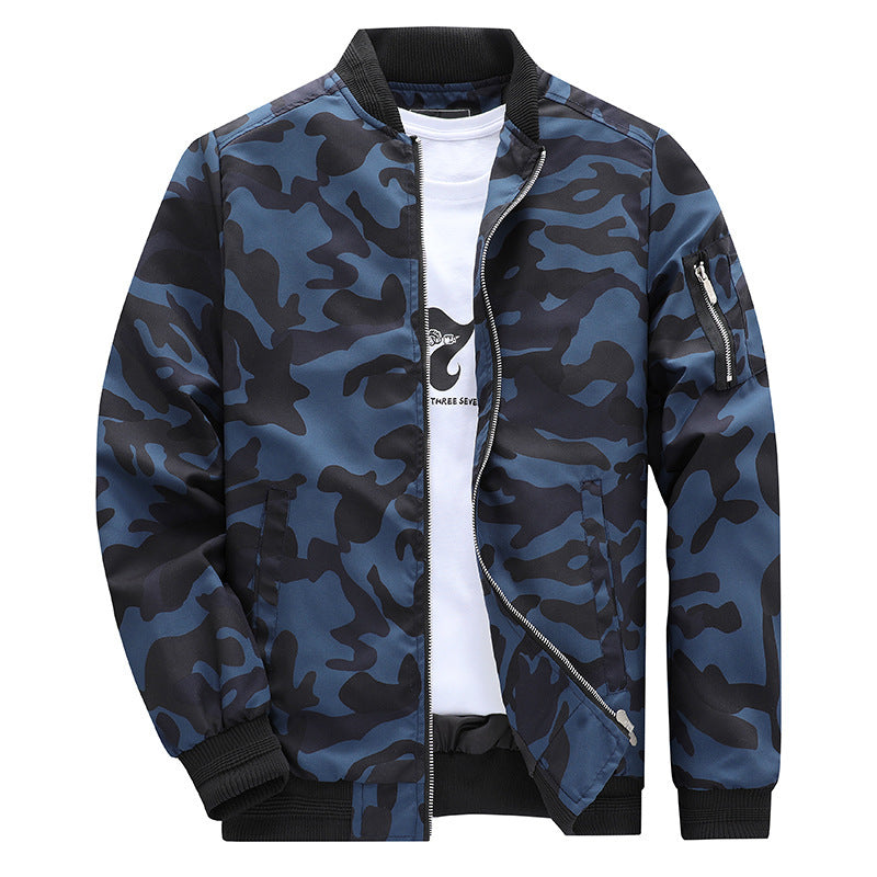 Men's camouflage bomber jacket in military look with zipper and sleeve utility pocket Chichicherry
