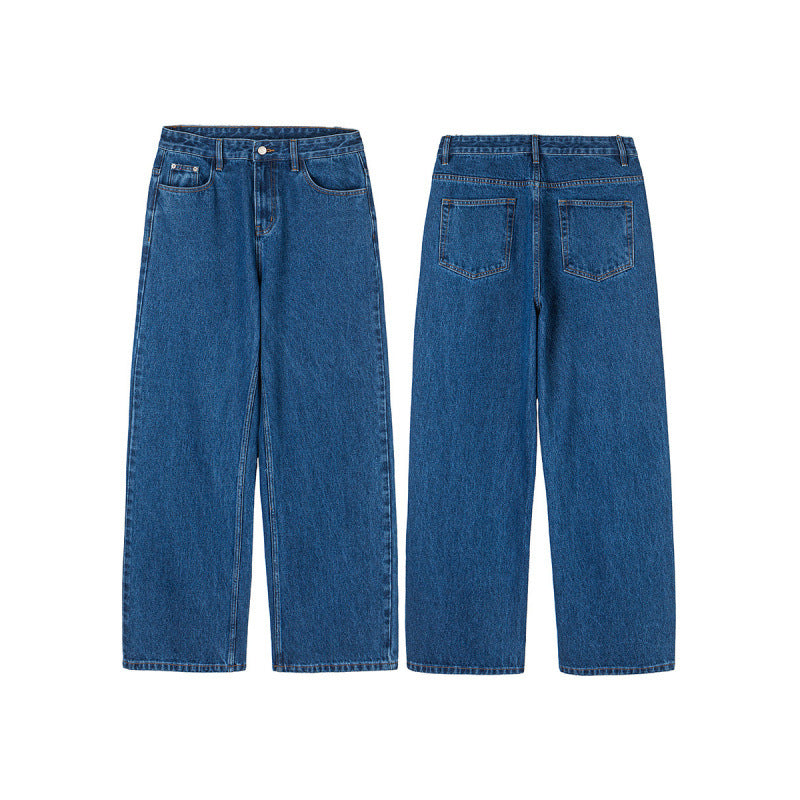Women's Wide Denim Jeans with High Waist, Straight Leg and Five Pocket Design Chichicherry