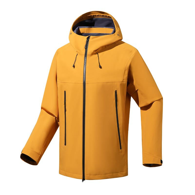 Men's water- and windproof softshell outdoor jacket with adjustable hood Chichicherry