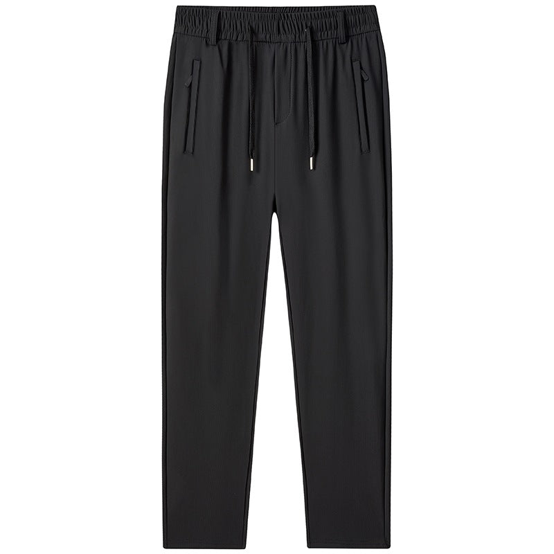 Men's Performance Jogging Pants in Straight Fit with Elastic Tunnel Drawstring and Concealed Zip Pocket Chichicherry
