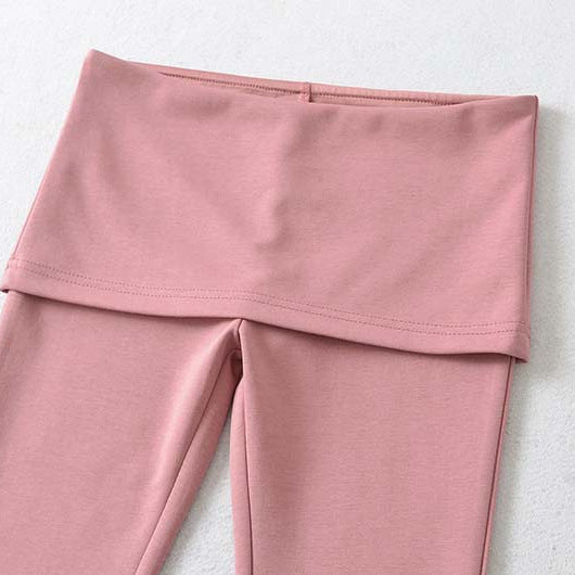 Women's High Waist Flared Pants with Stretch Jersey Waistband Chichicherry