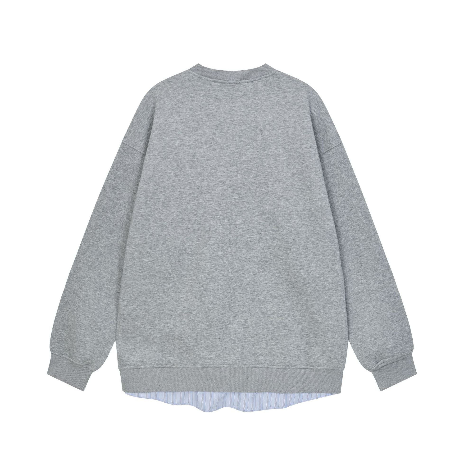 Women Casual Oversized Sweatshirt with Integrated Shirt Detail and Front Opening Chichicherry