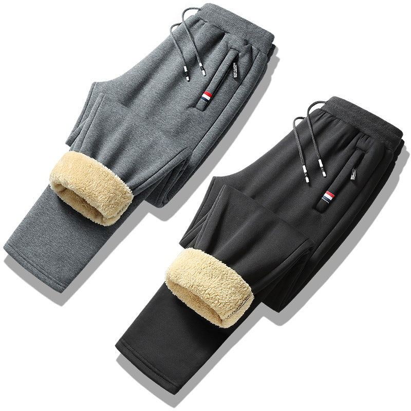 Men's fleece-lined jogging pants with teddy inner lining, drawstring, and slim cuff fit Chichicherry