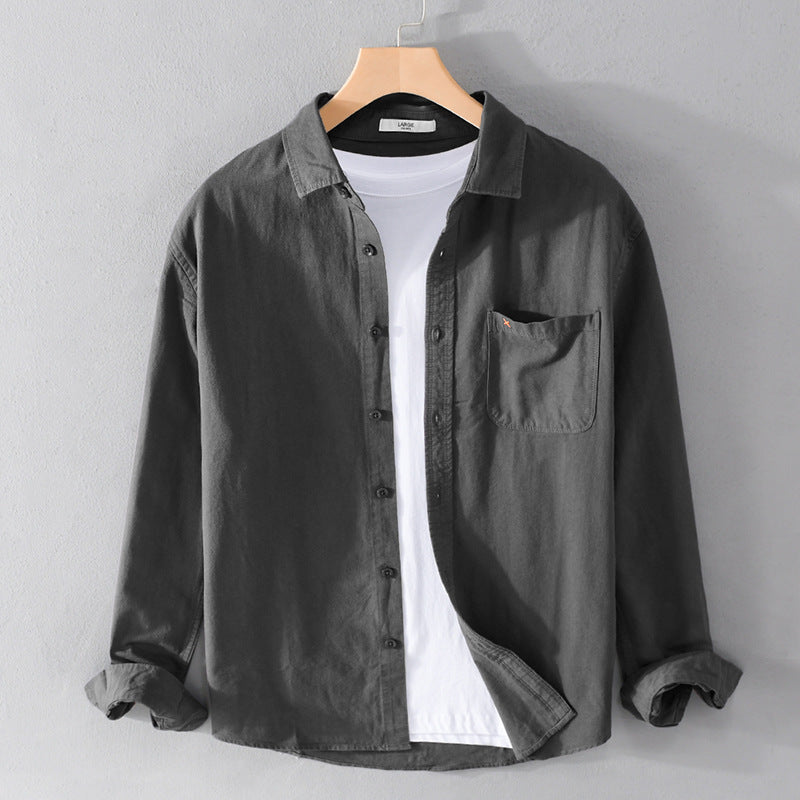 Men's Lightweight Cotton Overshirt in Relaxed Fit with Chest Pocket Chichicherry