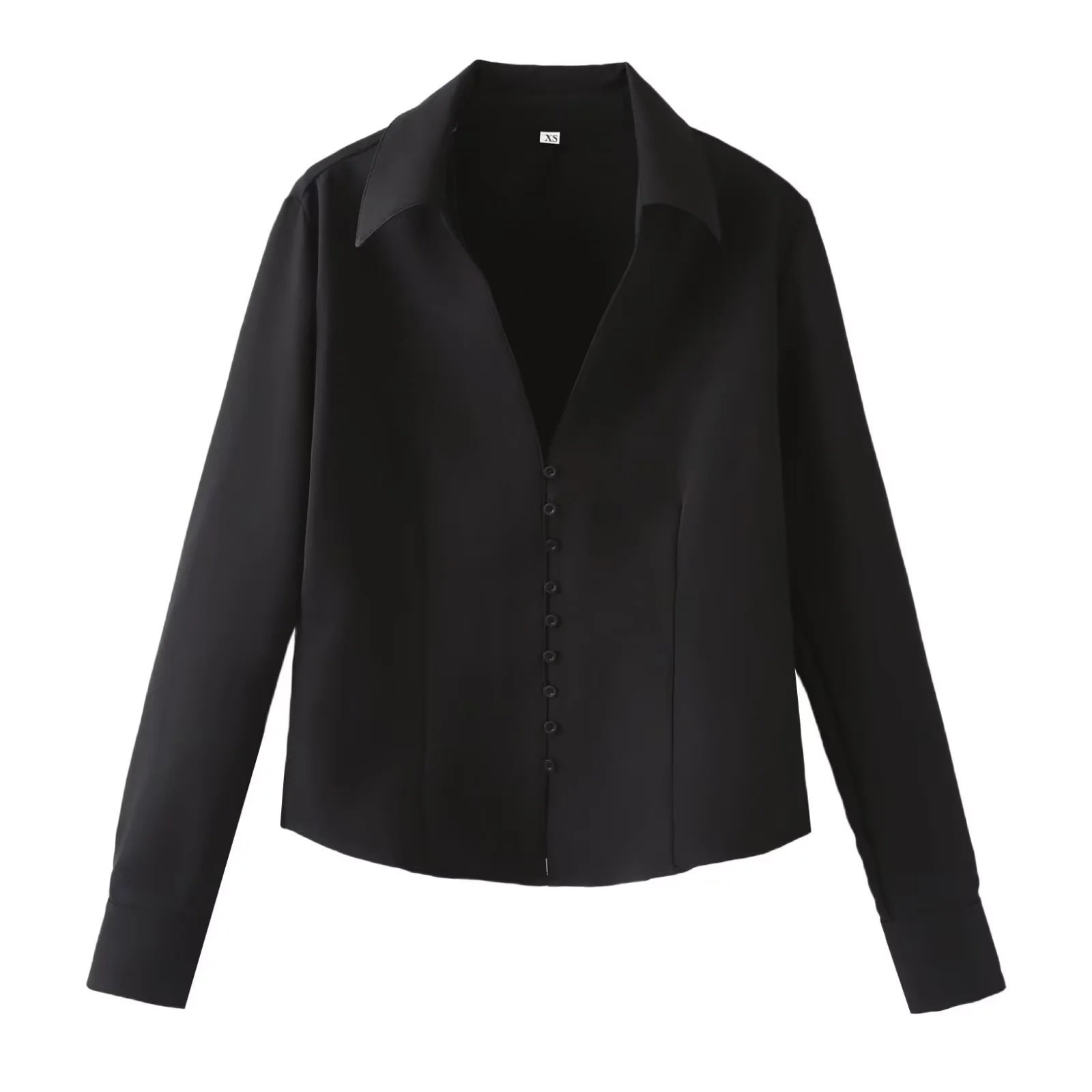 Women Elegant tailored shirt blouse with fine button placket and pointed collar Chichicherry
