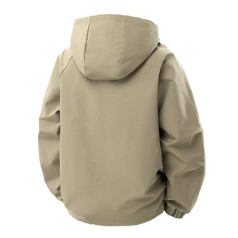 Men's Technical Hooded Outdoor Jacket with Utility Pockets and Windproof Membrane Chichicherry