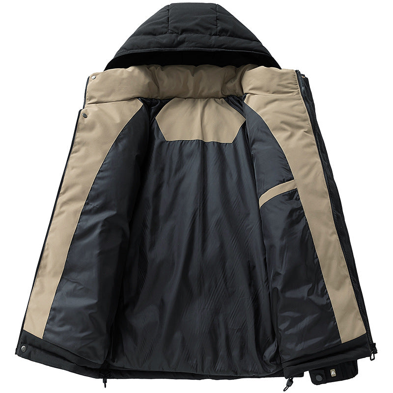 Men's Padded Urban Thermal Jacket with Quilted Look, High Stand Collar and Utility Pockets Chichicherry