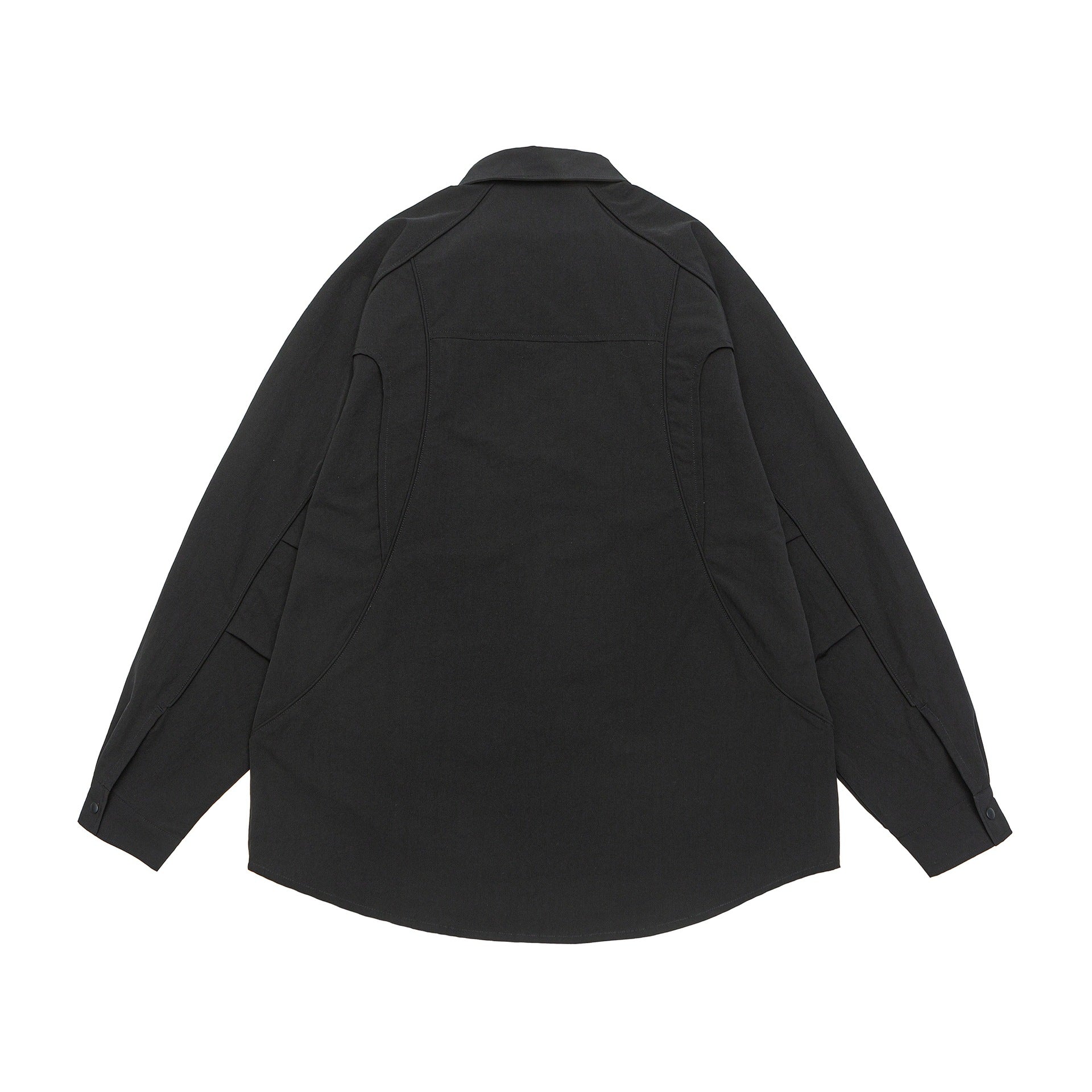 Women's Oversize Shirt Jacket with Rounded Insert Pockets and Snap Buttons Chichicherry